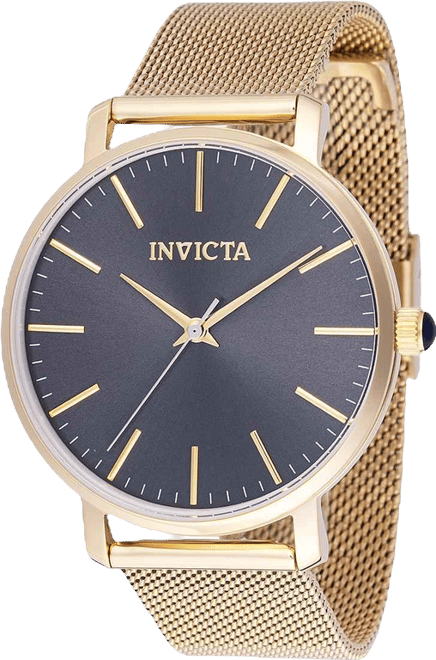 Women's 48845 Angel Quartz 3 Hand Charcoal Dial Watch