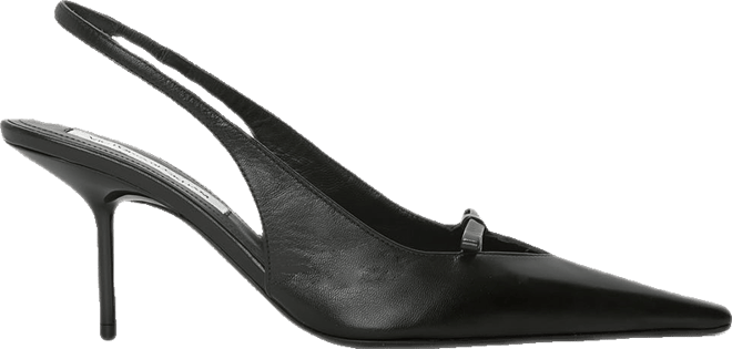 Sloan Stiletto Slingback In Black Smooth Leather