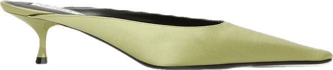 Sloan Mule In Pale Green Satin