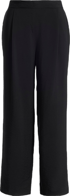 Pull-On Pleat Front Wide Leg Ankle Pant