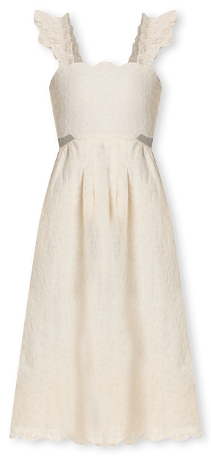 AQUA Embroidered Scallop Trim Dress - Exclusive | Bloomingdale's Women