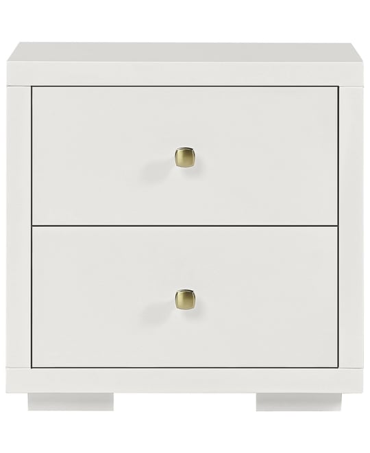 Wooden 2-Drawer Nightstand – Solid and Composite Wood Construction