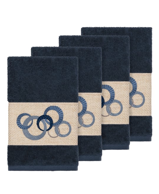 Turkish Cotton Annabelle 4-Pc. Embellished Hand Towel Set
