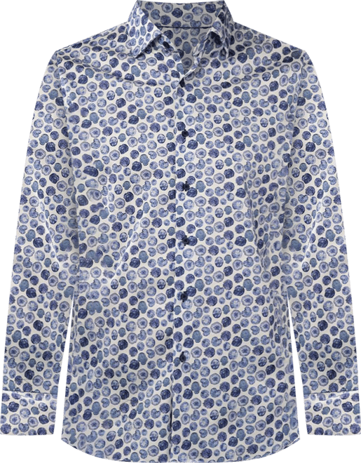 Men's White Multicolor Circular print shirt