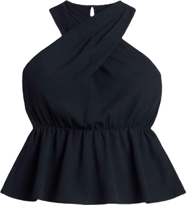 Women's Plus Size Halter Top With Peplum