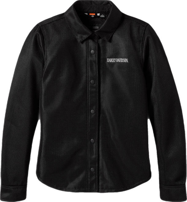 Willie G® Skull Graphic Operative Mesh Riding Shirt Jacket