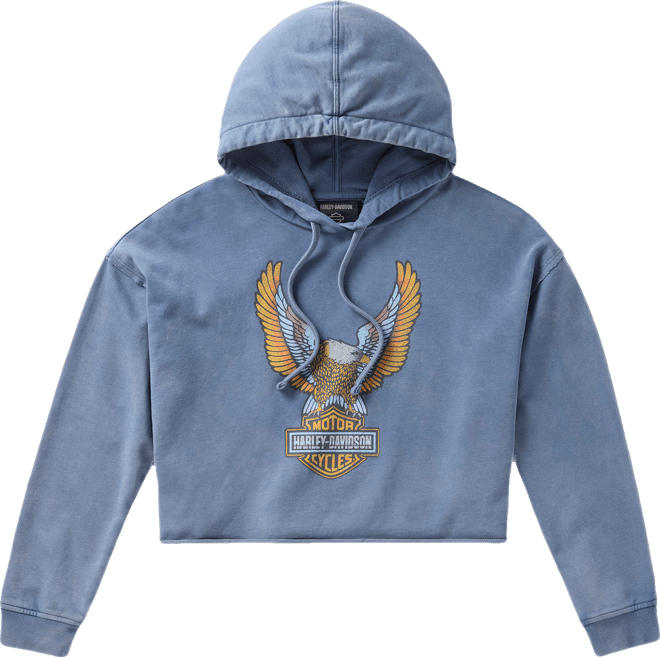 Women's Neon Eagle Cropped Pullover Hoodie