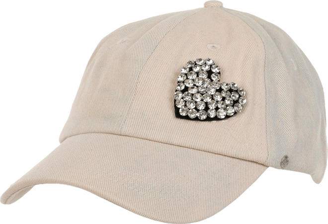 Steve Madden Womens Bling Hearts Baseball Cap