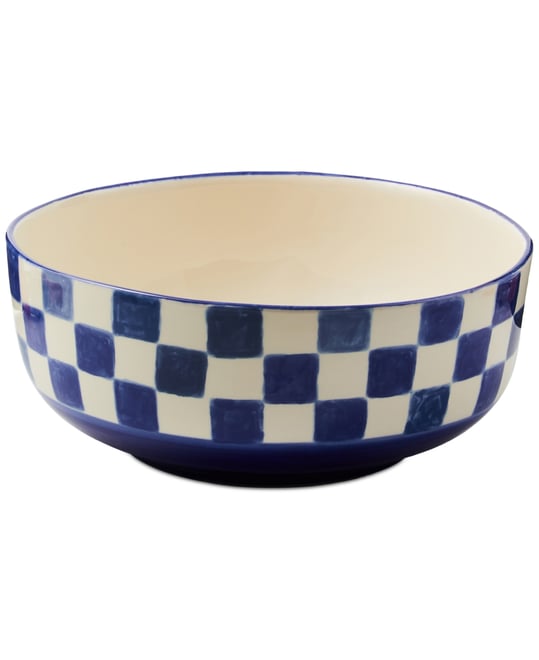 Indigo Check Serving Bowl, 112-oz.