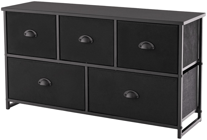 Dresser Storage Tower with 5 Foldable Cloth Storage Cubes