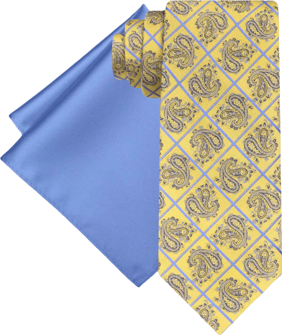 Men's Paisley Square Tie & Pocket Square Set
