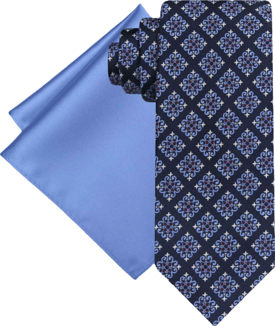 Men's Square Tie & Solid Pocket Square Set