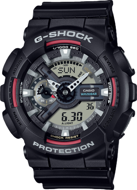 Men's Quartz Black Resin Watch, 51.2mm