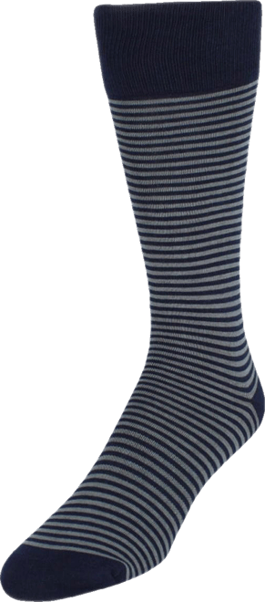Men's Carvel Striped Pattern Mid-Calf Pima Cotton Socks (1 Pair)