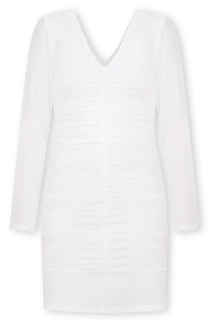 Women's Long-Sleeve Ruched Bodycon Dress