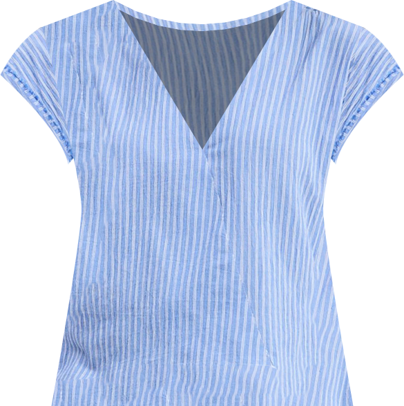 Women's Boxy V-neck Top with Fray Detail