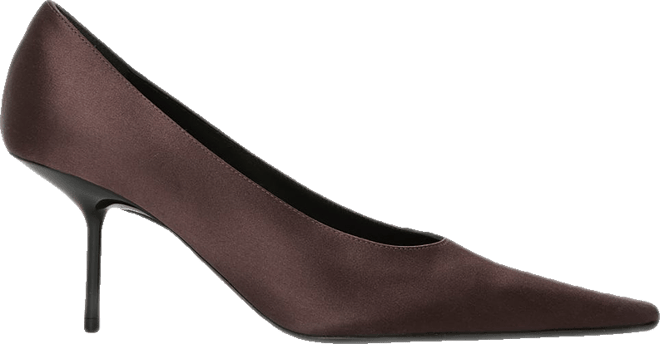 Sloan Stiletto Pump In Dark Brown Satin