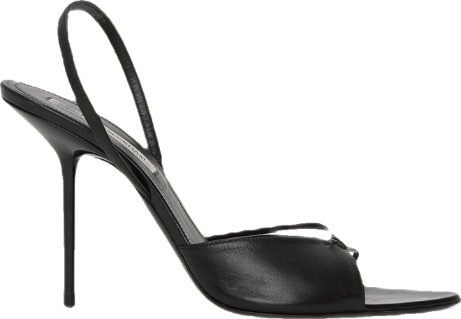 Harlow Stiletto Sandal In Black Smooth Leather