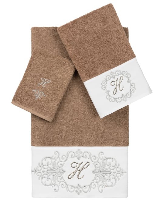 Turkish Cotton Monica Embellished Towel 3 Piece Set