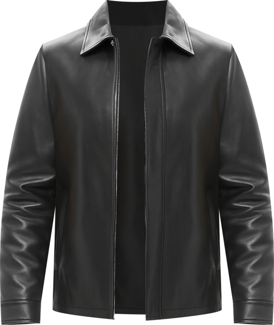 Men Ryan Zip Front Leather Jacket