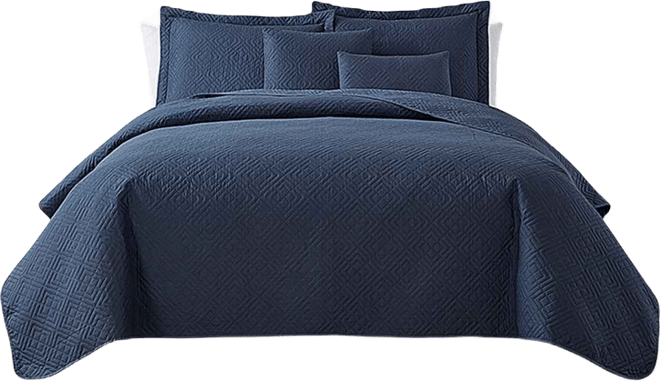 Diamond Embossed 5-Pc. Quilt Set, Full/Queen