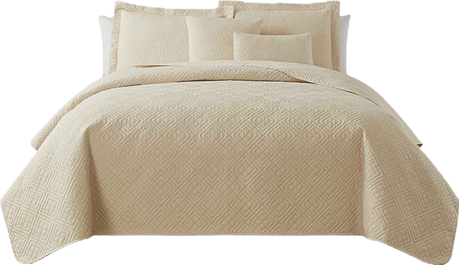 Diamond Embossed 5-Pc. Quilt Set, Full/Queen