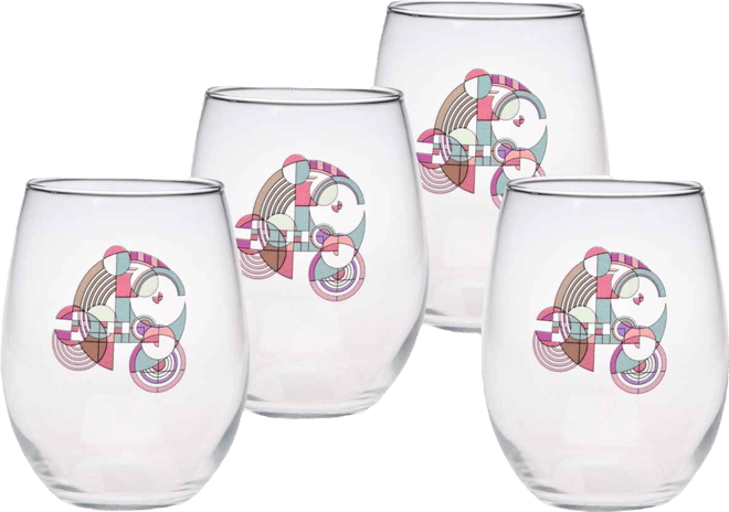 Hoffman Rug Stemless Wine Glasses, Set of 4