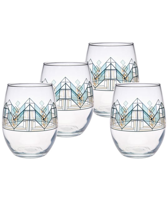 Lake Geneva Tulip Stemless Wine Glasses, Set of 4