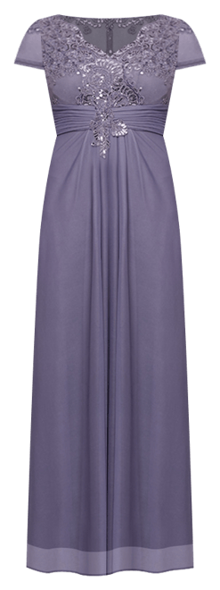 Alex Evenings Women's Embellished Short-Sleeve Gown - Macy's