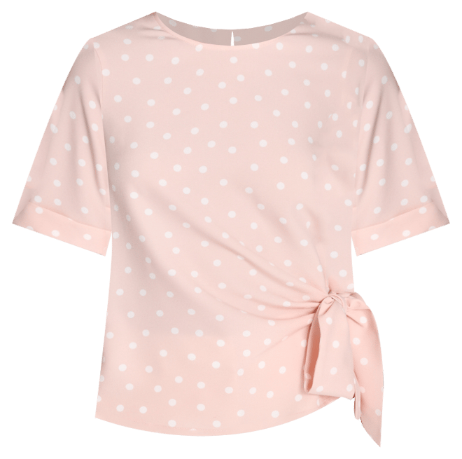 売れ筋商品|||トミー ヒルフィガー カットソー トップス レディース Women's Dot-Print Tie-Waist Short-Sleeve Top Evening Sand/ Ivory Tommy Hilfiger Women's Dot-Print Tie-Waist Short-Sleeve Top
