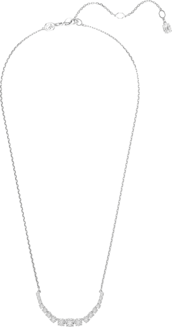Matrix Gradient of Round Cut White Rhodium Plated Necklace