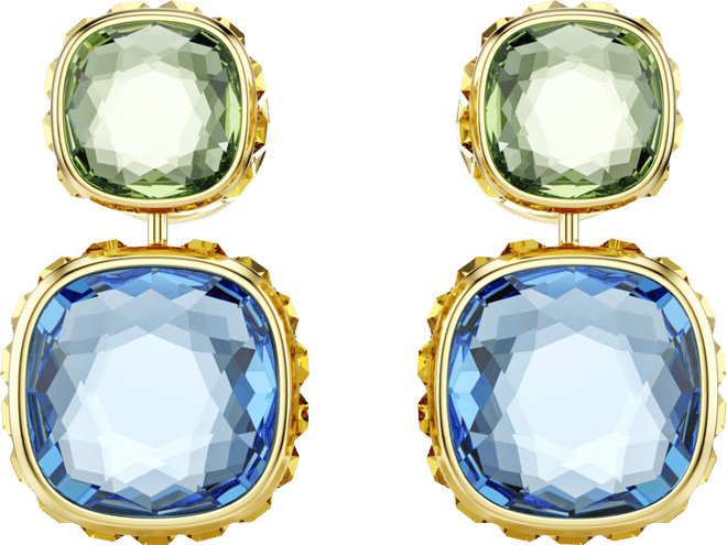 Chroma Gold-Tone Plated Cushion Cut Drop Earrings