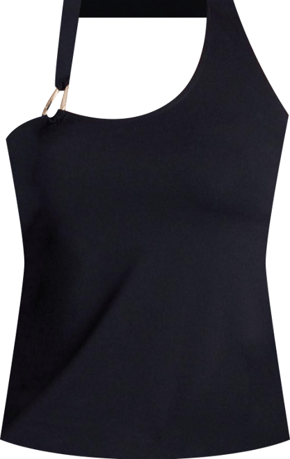 Women's Plus Size Asym Halter With Hardware Detail