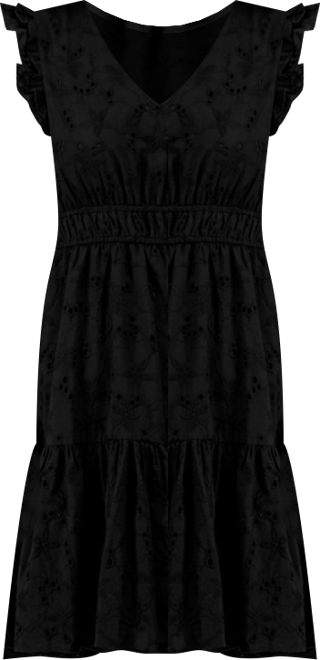 Women's Cotton Eyelet Drawstring-Waist Dress