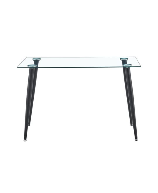 Streamdale Glass Dining Table with Black Base Refined Versatility