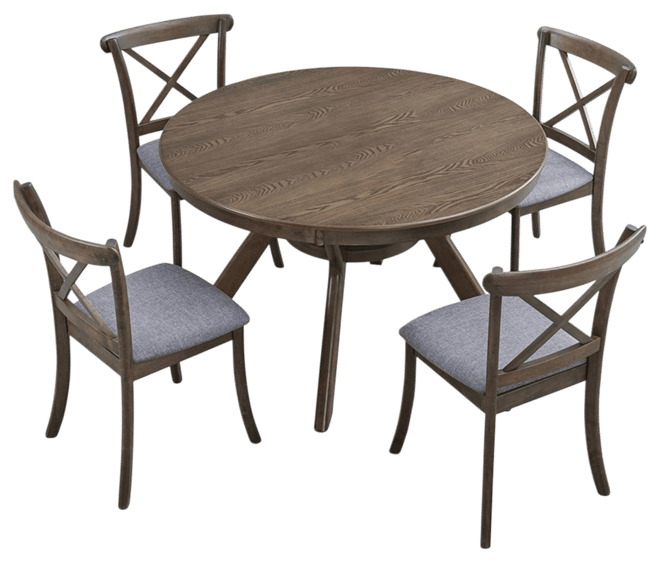 Streamdale Modern Round Dining Set (Table with 4 Chairs)