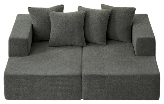 Streamdale Plush Chenille Sectional Sofa with Modern Chaise