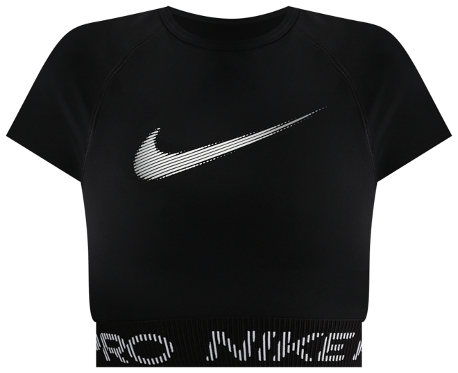 Nike Pro Women's Dri-FIT Short-Sleeve Cropped Graphic Top