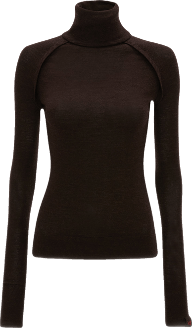 High Neck Top In Dark Chocolate