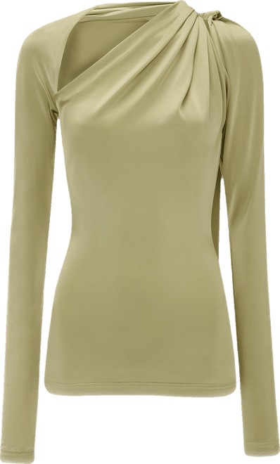 Slash Neck Jersey Top In Pistachio