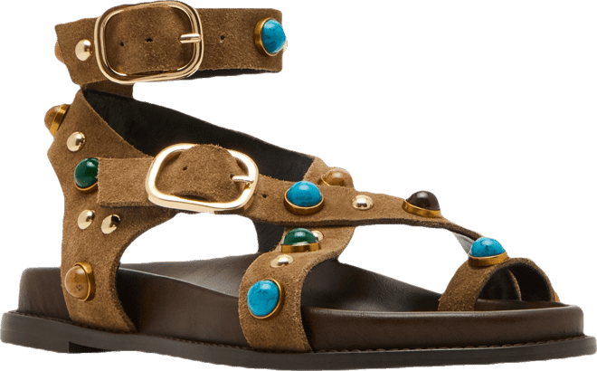 Steve Madden Women's Linear Embellished Strappy Footbed