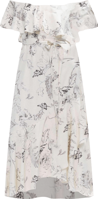 Women's Patterned Midi Dress with Sash Tie