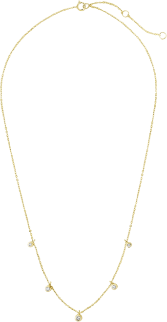 Women's Cubic Zirconia Dangling Bezel Necklace