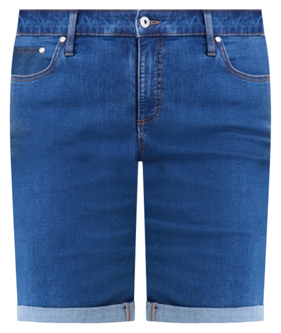 Plus Size Mid-Rise Roll-Cuff Bermuda Denim Shorts, Exclusively at Macy's