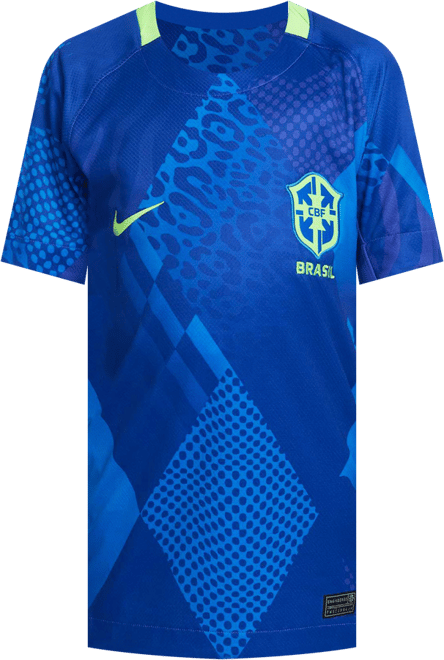 브라질 2025 스타디움 어웨이(여자 팀) 주니어 나이키 드라이 핏 축구 레플리카 저지