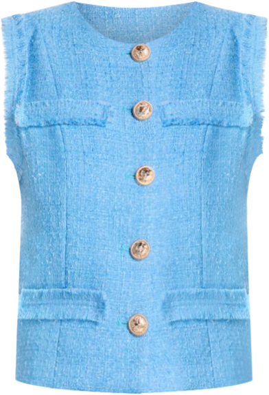 トップス pois tweed vest blue AQUA Tweed Boxy Vest - Exclusive | Bloomingdale's
