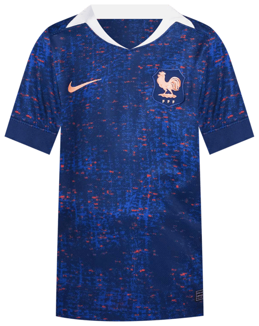 FFF 2025 스타디움 홈(여자 팀) 주니어 나이키 드라이 핏 축구 레플리카 저지