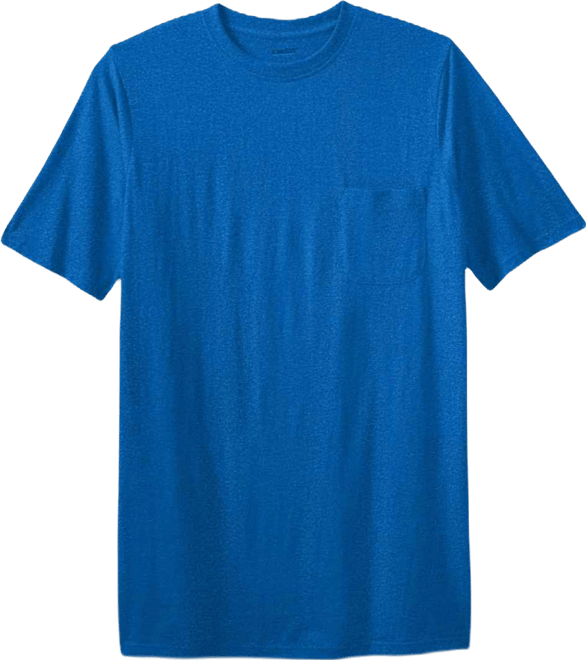 Big & Tall Shrink-Less Lightweight Longer-Length Crewneck Pocket T-Shirt
