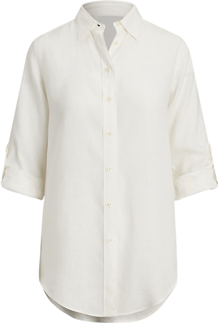 Petite 100% Linen Relaxed-Fit Shirt