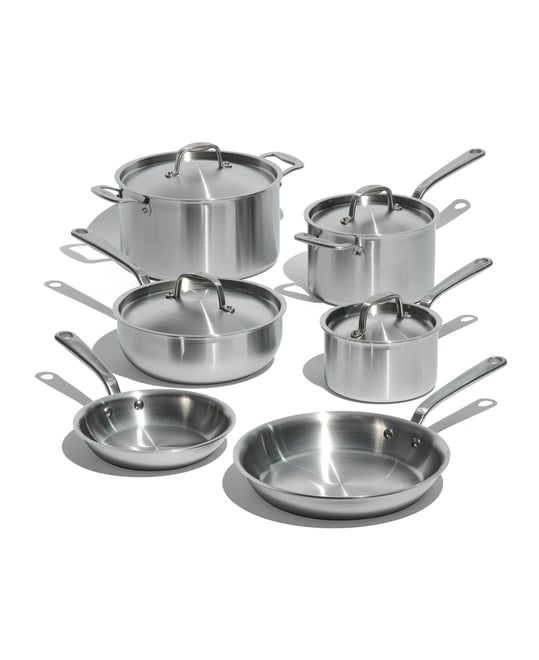 Stainless Steel Clad 10-Piece Cookware Set